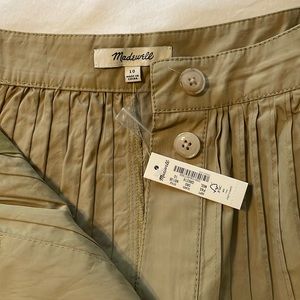 Madewell Button-Front Pintuck Midi Skirt BNWT Size 10